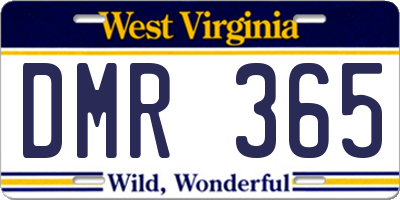 WV license plate DMR365
