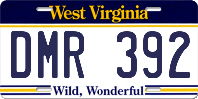 WV license plate DMR392