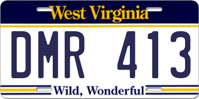 WV license plate DMR413
