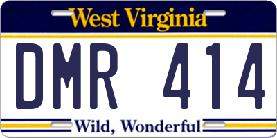 WV license plate DMR414