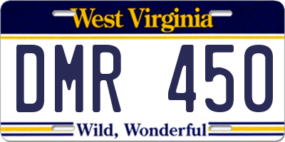 WV license plate DMR450