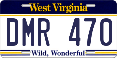 WV license plate DMR470