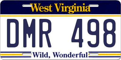 WV license plate DMR498