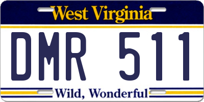 WV license plate DMR511