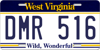 WV license plate DMR516