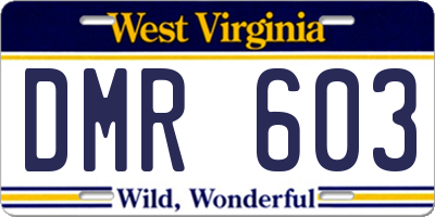 WV license plate DMR603