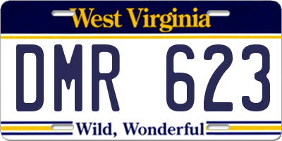 WV license plate DMR623