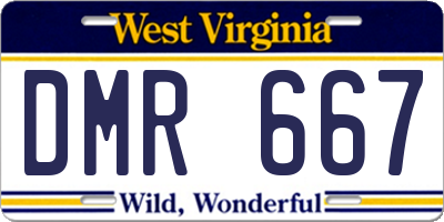 WV license plate DMR667