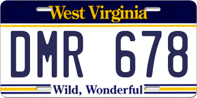 WV license plate DMR678