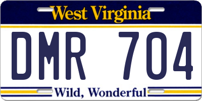 WV license plate DMR704