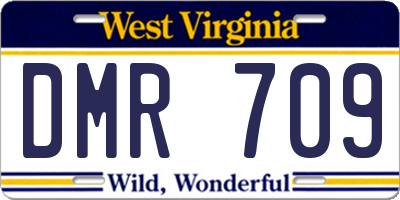 WV license plate DMR709