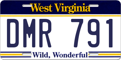 WV license plate DMR791
