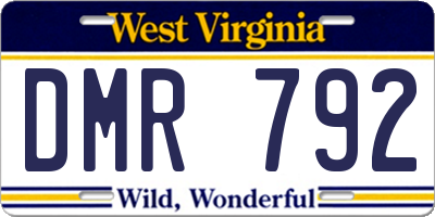 WV license plate DMR792