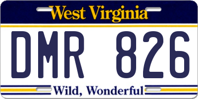 WV license plate DMR826