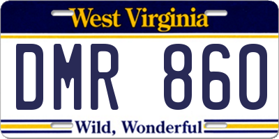 WV license plate DMR860