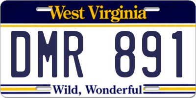 WV license plate DMR891