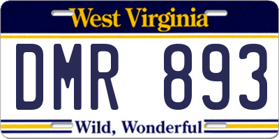 WV license plate DMR893