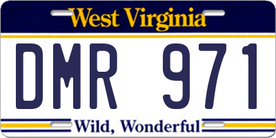 WV license plate DMR971
