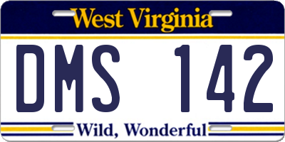 WV license plate DMS142