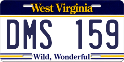 WV license plate DMS159