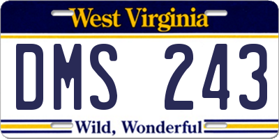 WV license plate DMS243