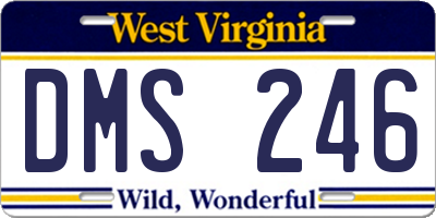 WV license plate DMS246