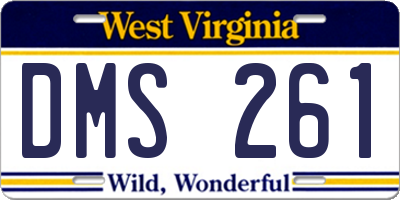 WV license plate DMS261