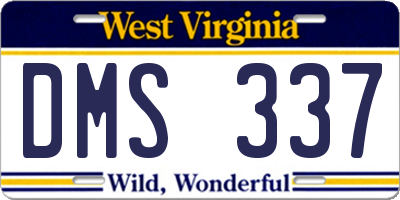 WV license plate DMS337