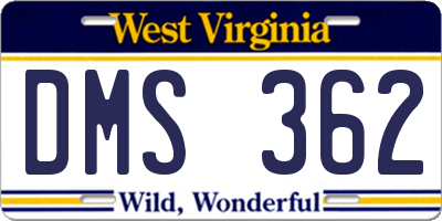 WV license plate DMS362