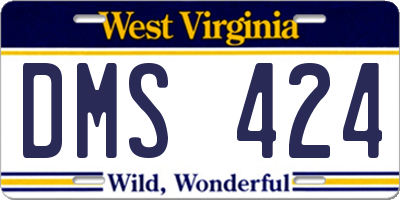 WV license plate DMS424