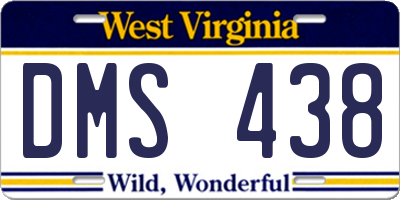 WV license plate DMS438