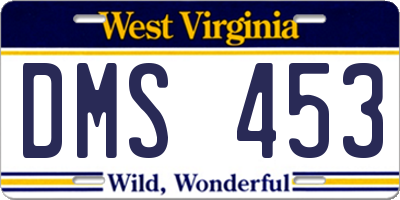 WV license plate DMS453