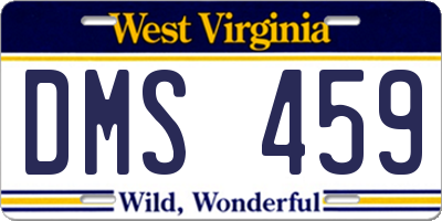 WV license plate DMS459
