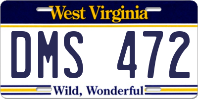 WV license plate DMS472
