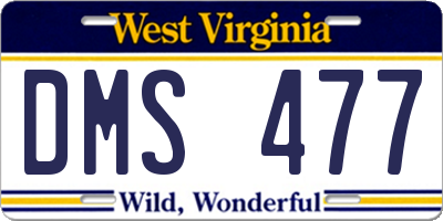 WV license plate DMS477