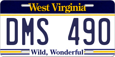 WV license plate DMS490