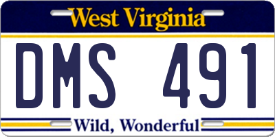 WV license plate DMS491