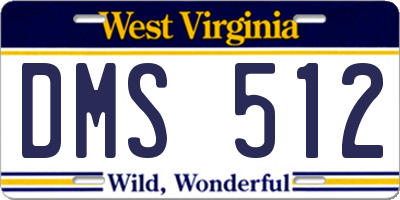 WV license plate DMS512