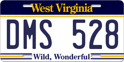WV license plate DMS528