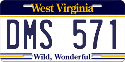WV license plate DMS571