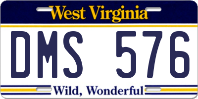 WV license plate DMS576