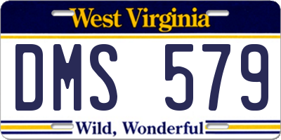WV license plate DMS579