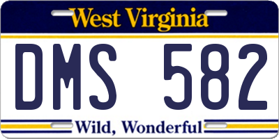 WV license plate DMS582