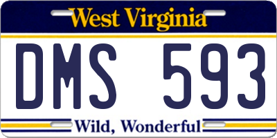 WV license plate DMS593