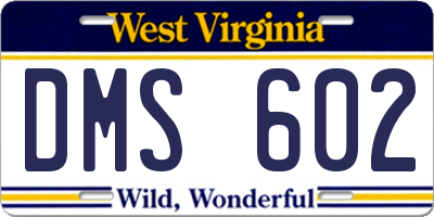 WV license plate DMS602