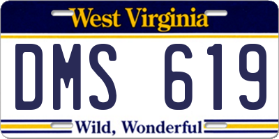 WV license plate DMS619