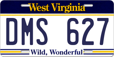 WV license plate DMS627