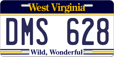 WV license plate DMS628