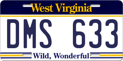 WV license plate DMS633