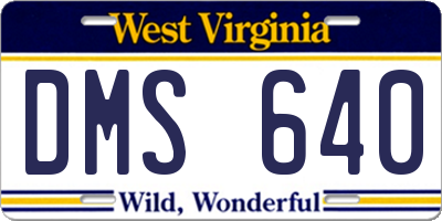 WV license plate DMS640